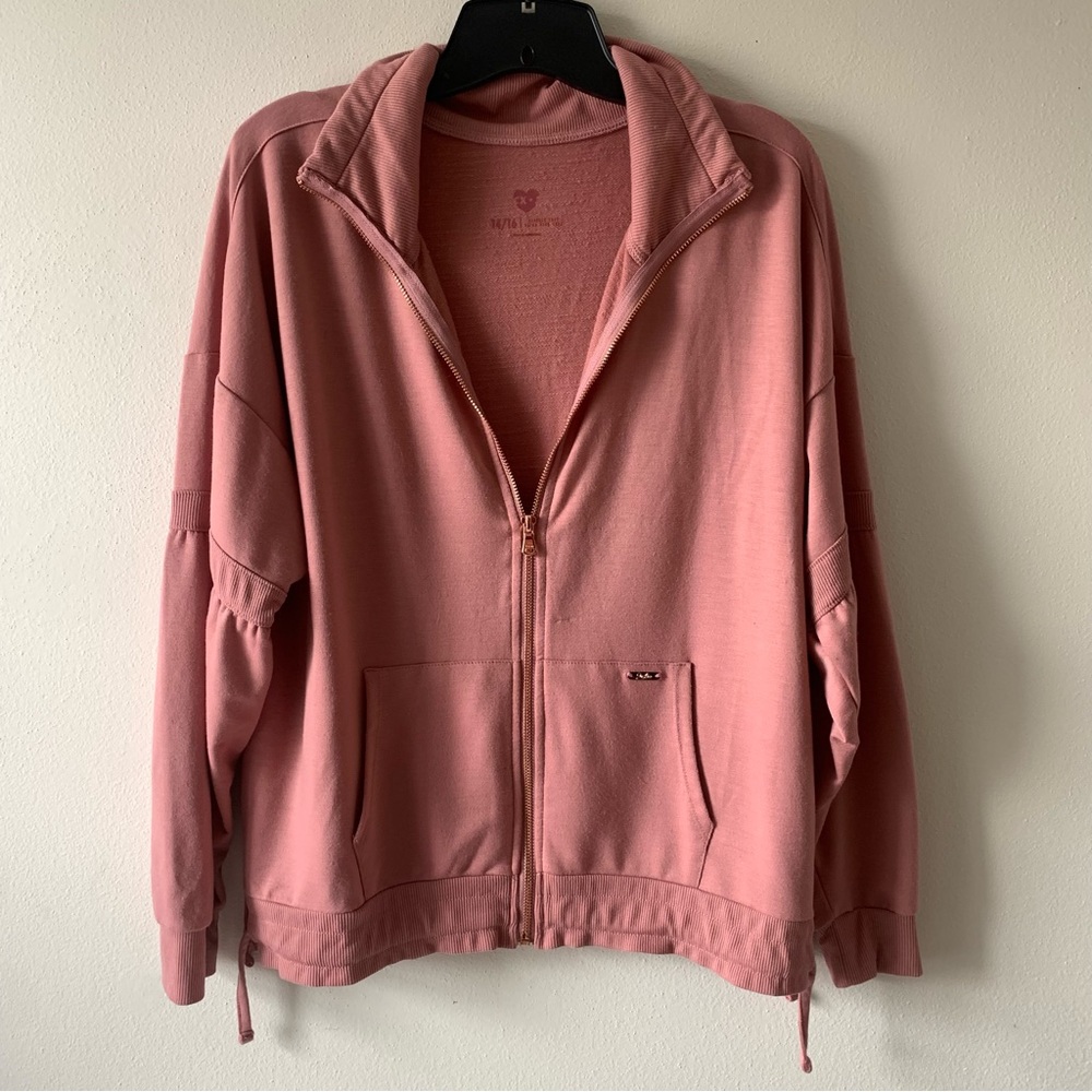 Justice Oversized Pink Zip Up Size 14/16